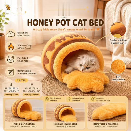 Kitt Black™ Cozy Cat Cave Bed